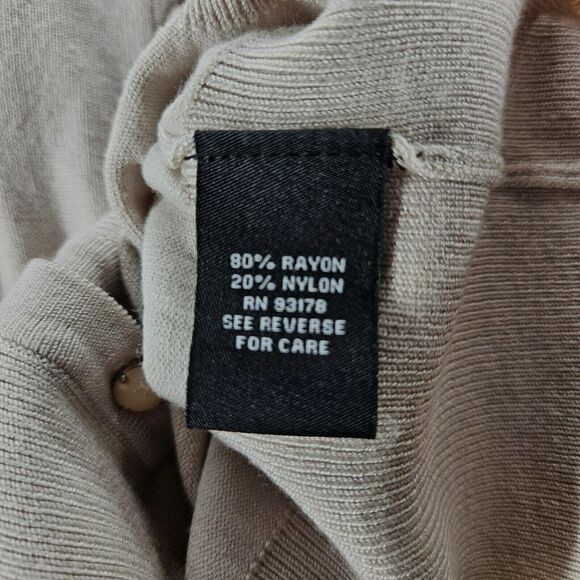Premise Studio Womens Sweater Beige Size Medium Rayon Blend Pearl Button - Picture 7 of 12